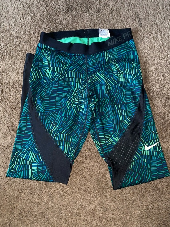 Nike Pants - Nike Pro Women’s Patterned Compression Leggings - Teal & Black